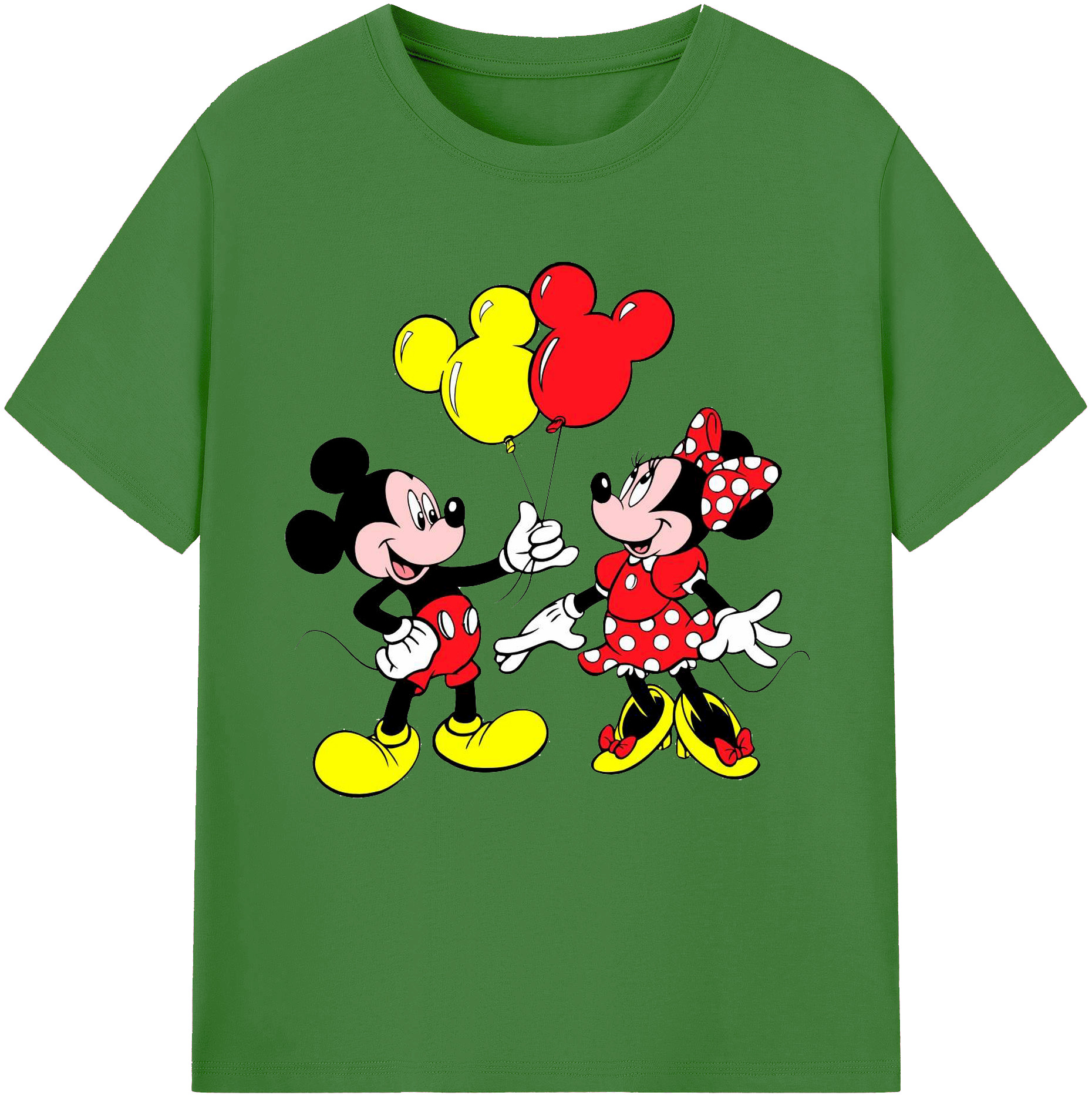 （画像用） ミッキーマウス Mickey Mouse レディースカジュアルプリントTシャツ（綿100％）